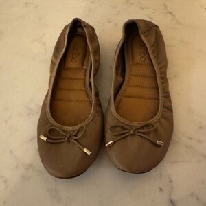 Me Too Brown Ballet Flats with Bow Detail